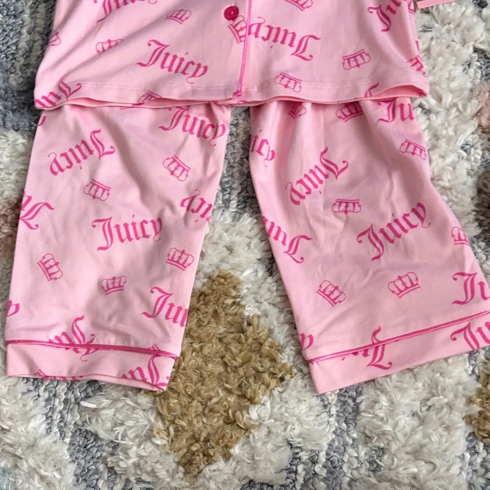 Juicy Couture Pink Crown Print Kids Pajama Set